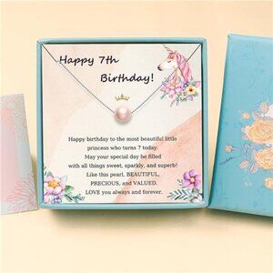 S925 Sterling Silver Pink Pearl 7 Year Old Birthday Gifts